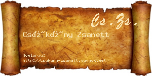 Csákány Zsanett névjegykártya