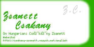 zsanett csakany business card